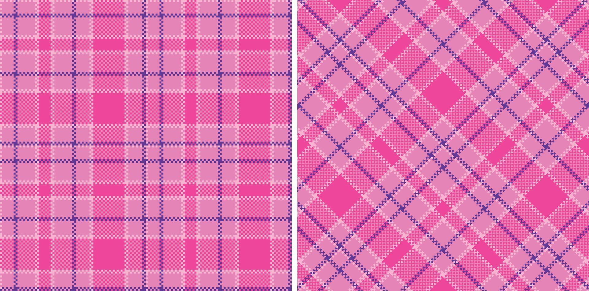 Modern Warm Powder Pink Seamless Madras Plaid Textile Design Variant 724 vector