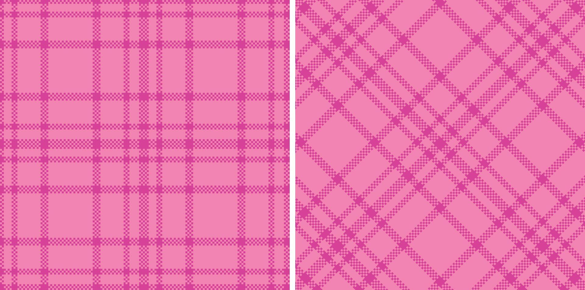 Light Hot Magenta Seamless Madras Plaid with Metallic Carnation Pink accents Textile Design vector