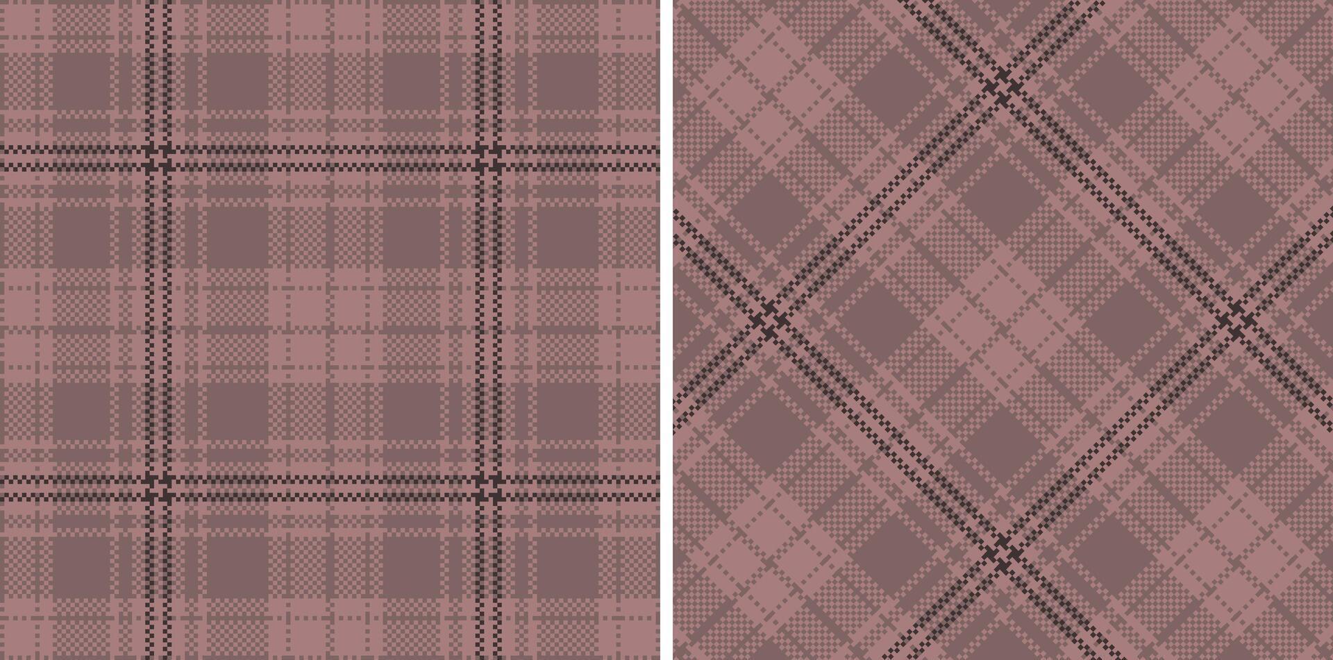 Modern Seamless Madras Plaid in Deep Reddish Grey tones Textile Design vector