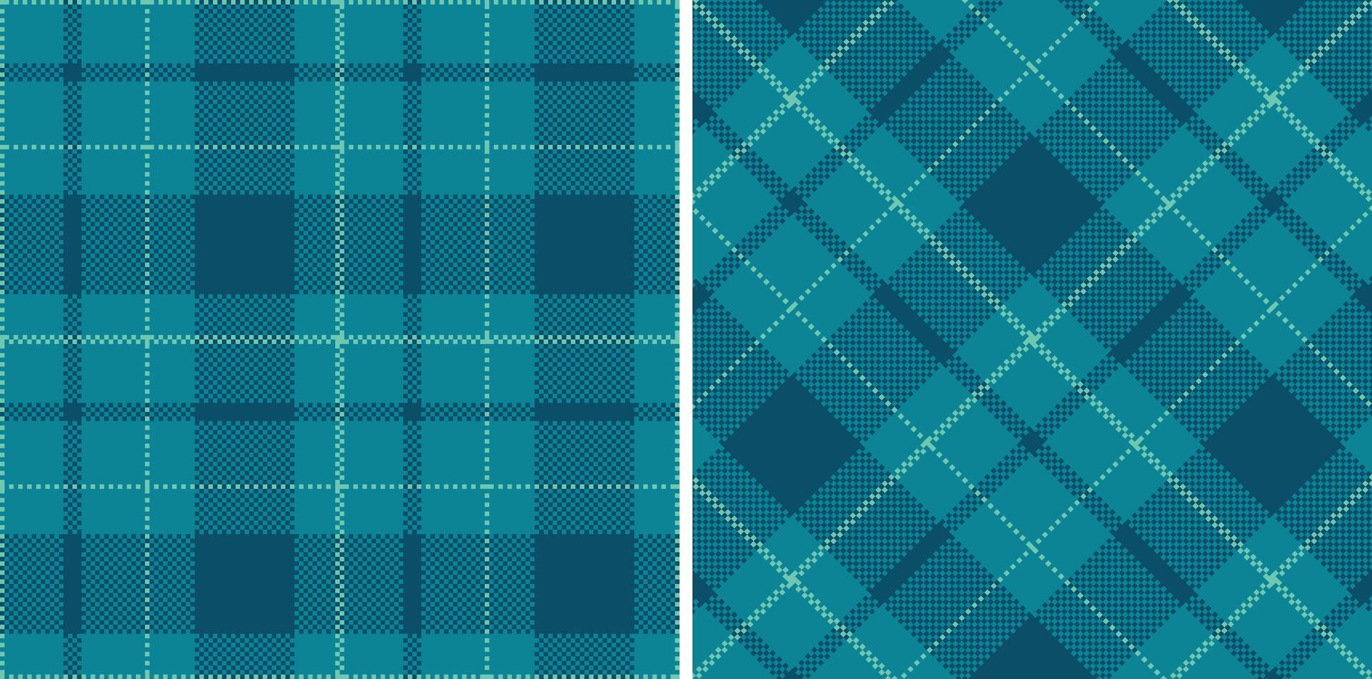 Modern Seamless Madras Plaid in Soft Teal Blue tones Textile Design vector