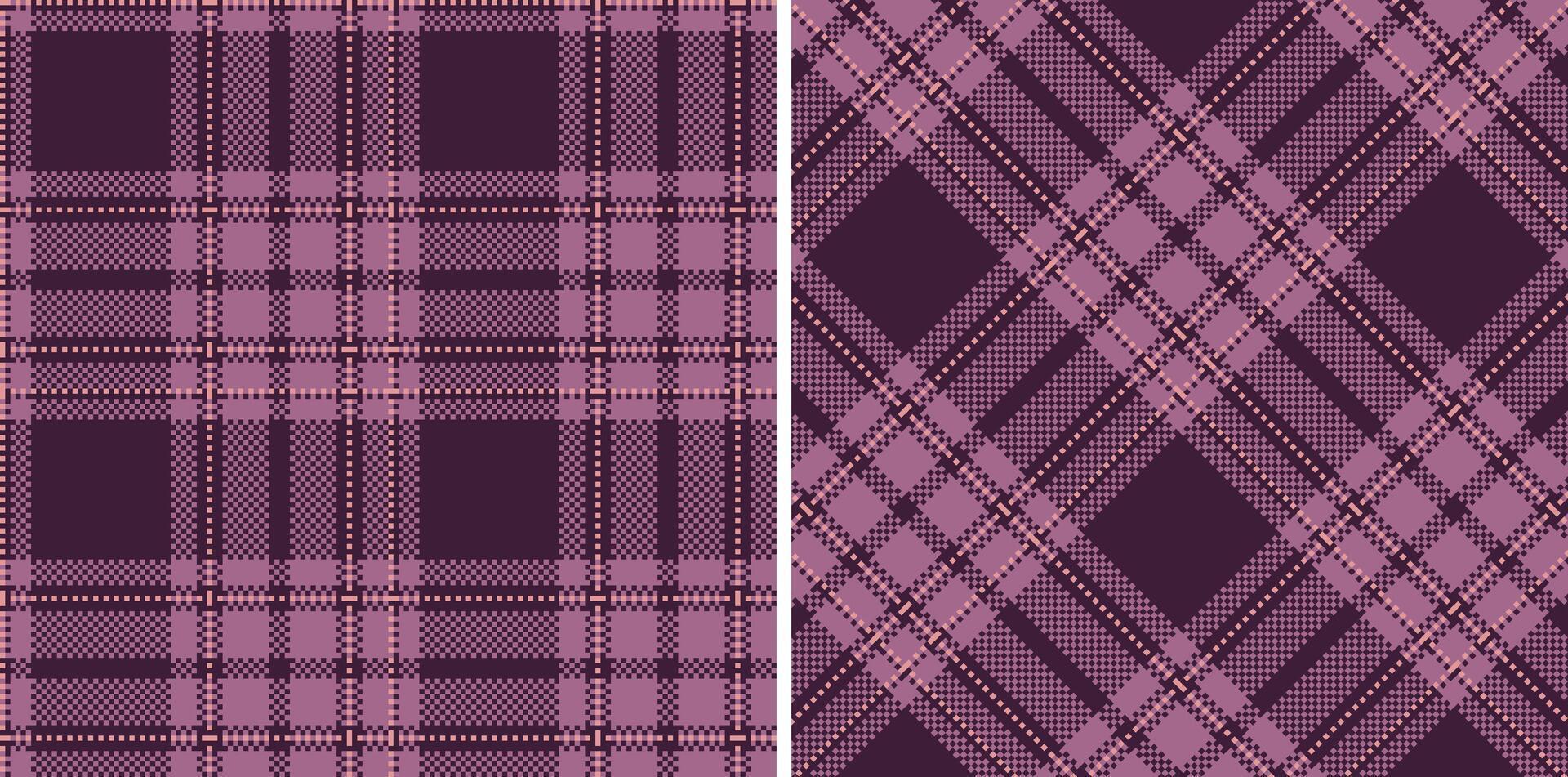 Modern Pastel Aubergine Seamless Madras Plaid Textile Design vector