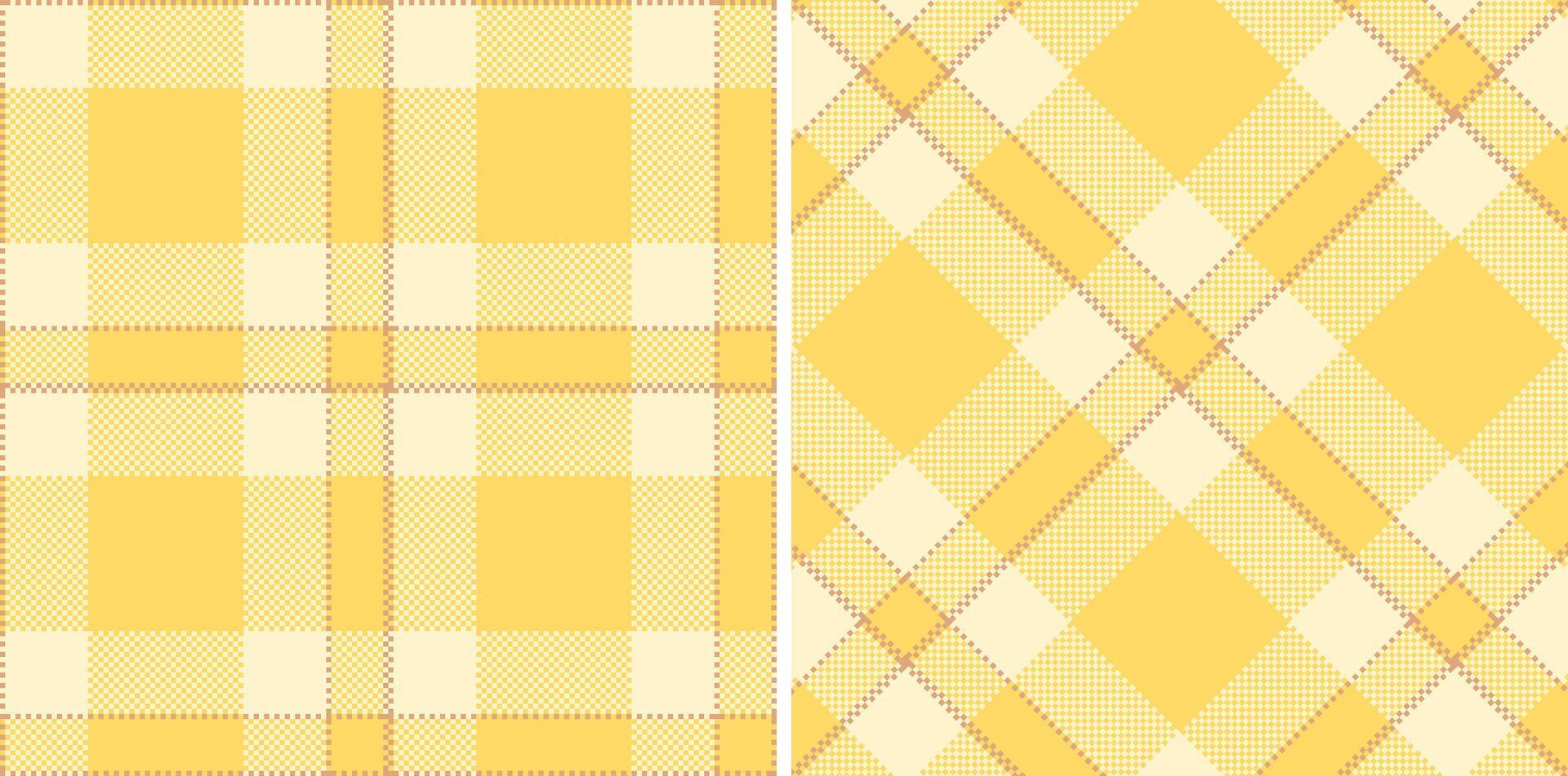 Modern Seamless Madras Plaid in Pale Pinkish Tan tones Textile Design vector