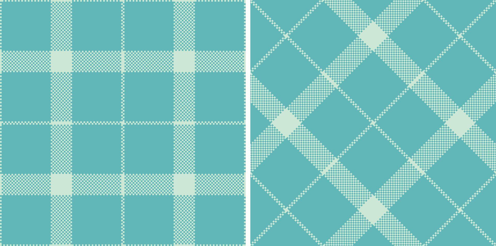 Modern Seamless Madras Plaid in Iridescent Duck Egg Blue tones Textile Design vector