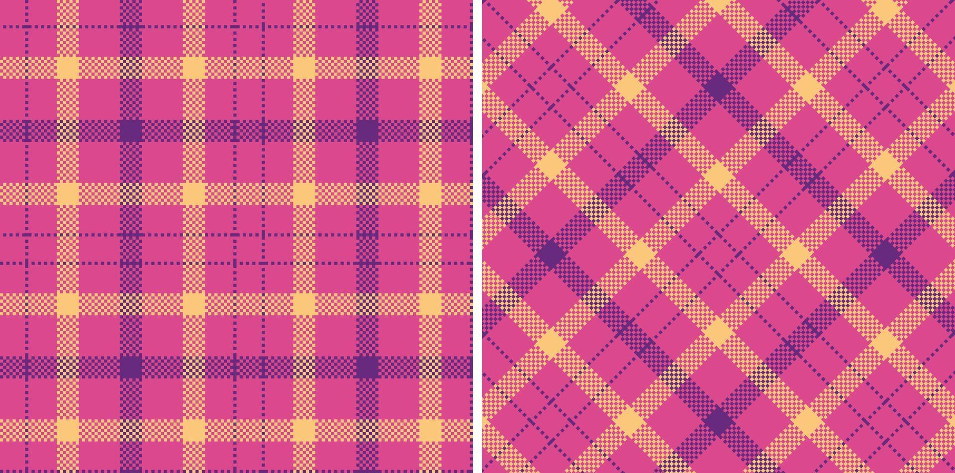 Cool Darkish Pink Seamless Madras Plaid with Rich Darkish Purple accents Textile Design vector