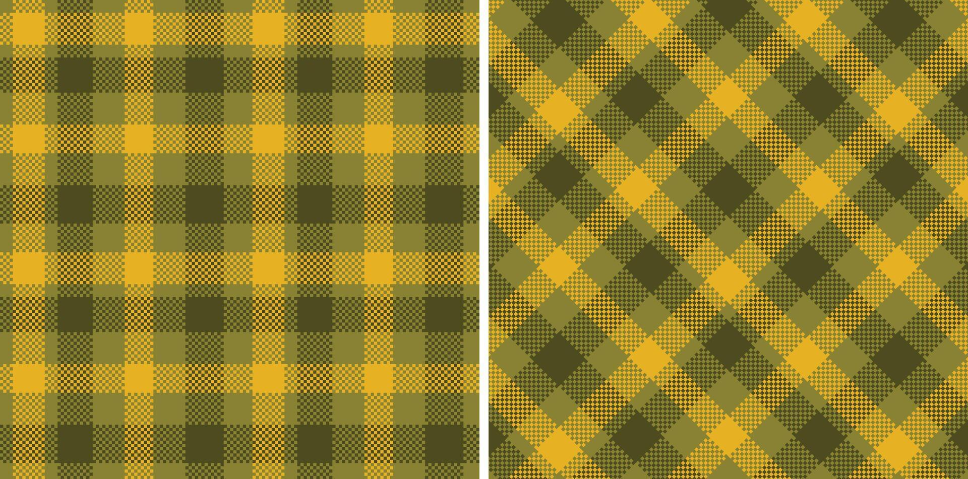 Rich Ugly Brown Seamless Madras Plaid with Dark Burnt Yellow accents Textile Design vector