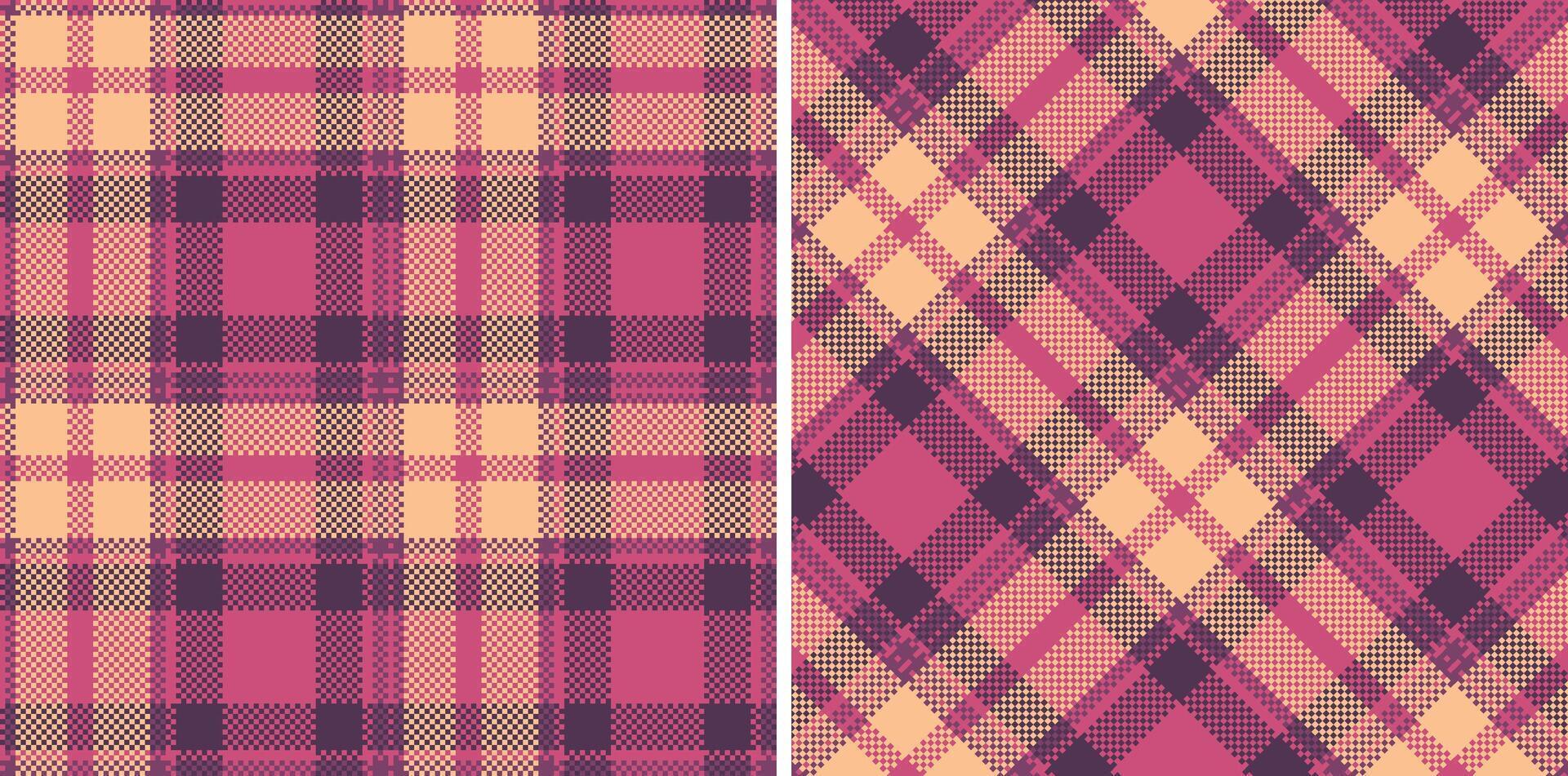 Soft Dark Pink Seamless Madras Plaid with Neon Bruise accents Textile Design vector