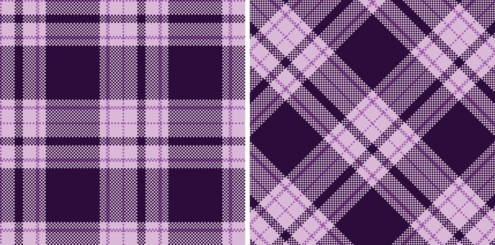 Deep Light Lavendar Seamless Madras Plaid with Smoky Heliotrope accents Textile Design vector