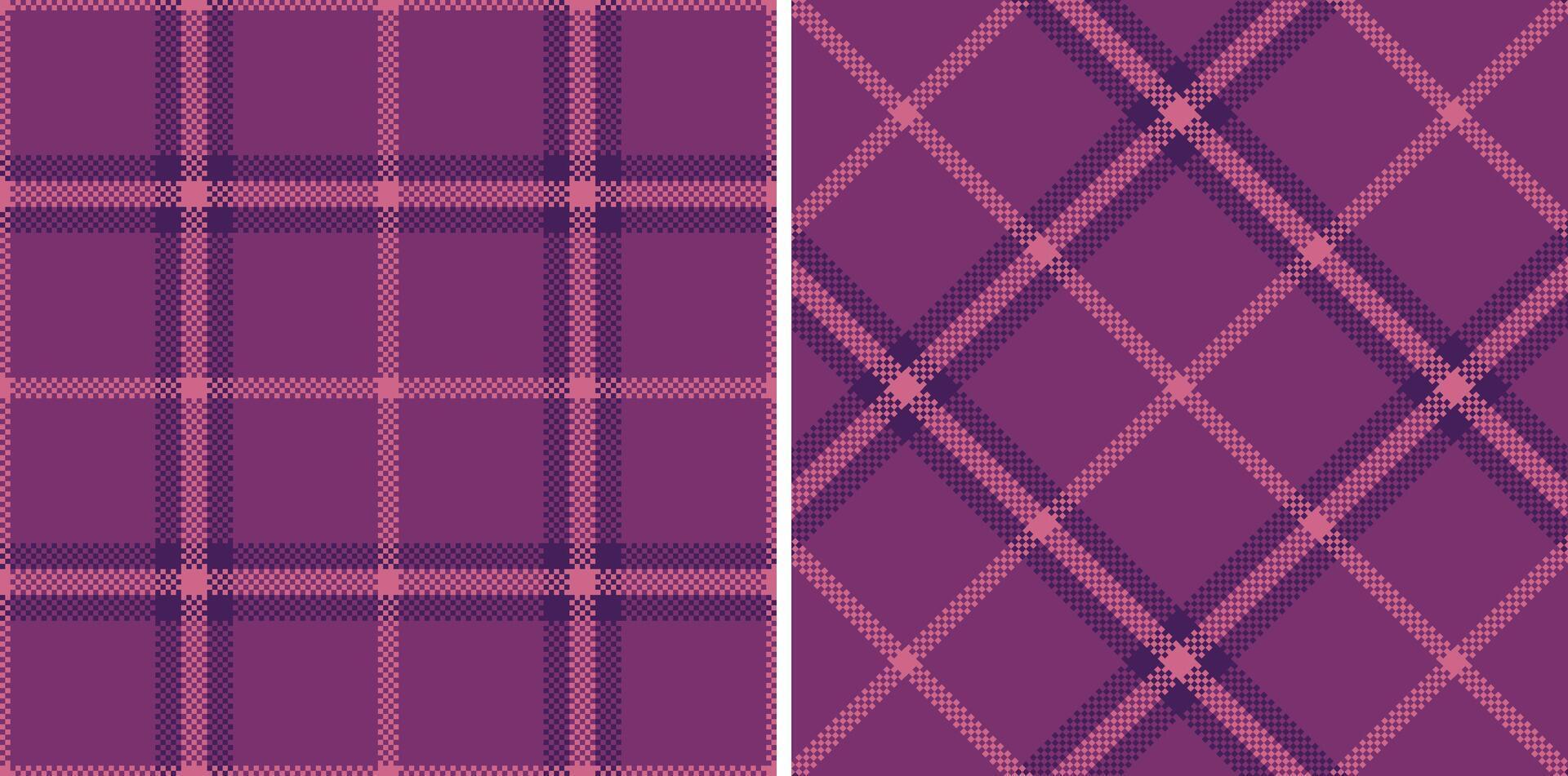 Modern Seamless Madras Plaid in Rich Muted Pink tones Textile Design vector