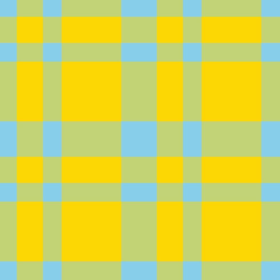 Spring Rich Light Blue and Neon Sunflower Yellow Seamless Checks Background vector