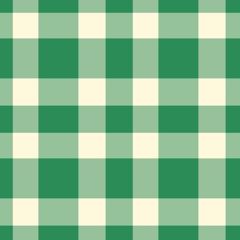 Pastel Dark Sea Green and Pastel Off White Seamless Checks Background vector