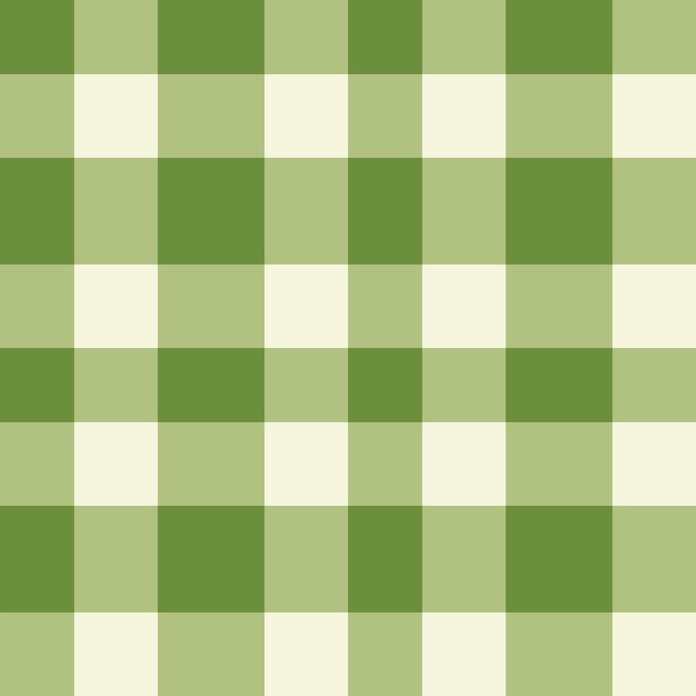 Cool Mossy Green Seamless Checks with Light Off White accents Background vector