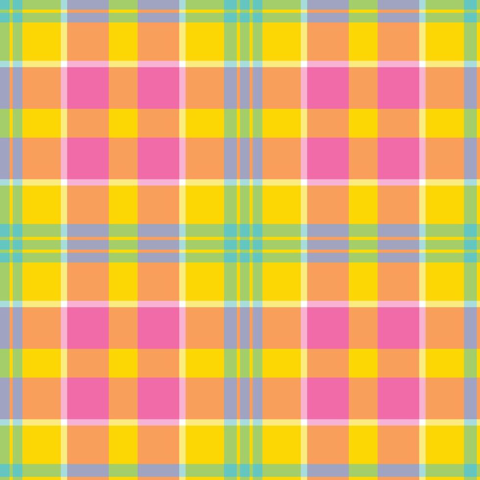 Spring Bright Sunflower Yellow and Neon Tiffany Blue Seamless Checks Background vector