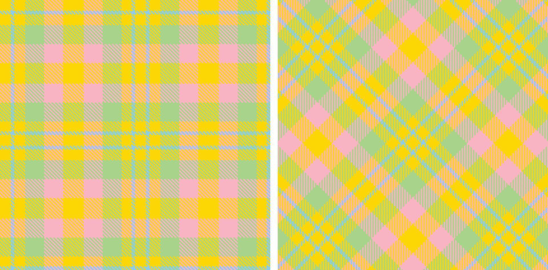 Dusty Sunflower Yellow Seamless Tartan with Metallic Lightblue accents Fabric Design vector