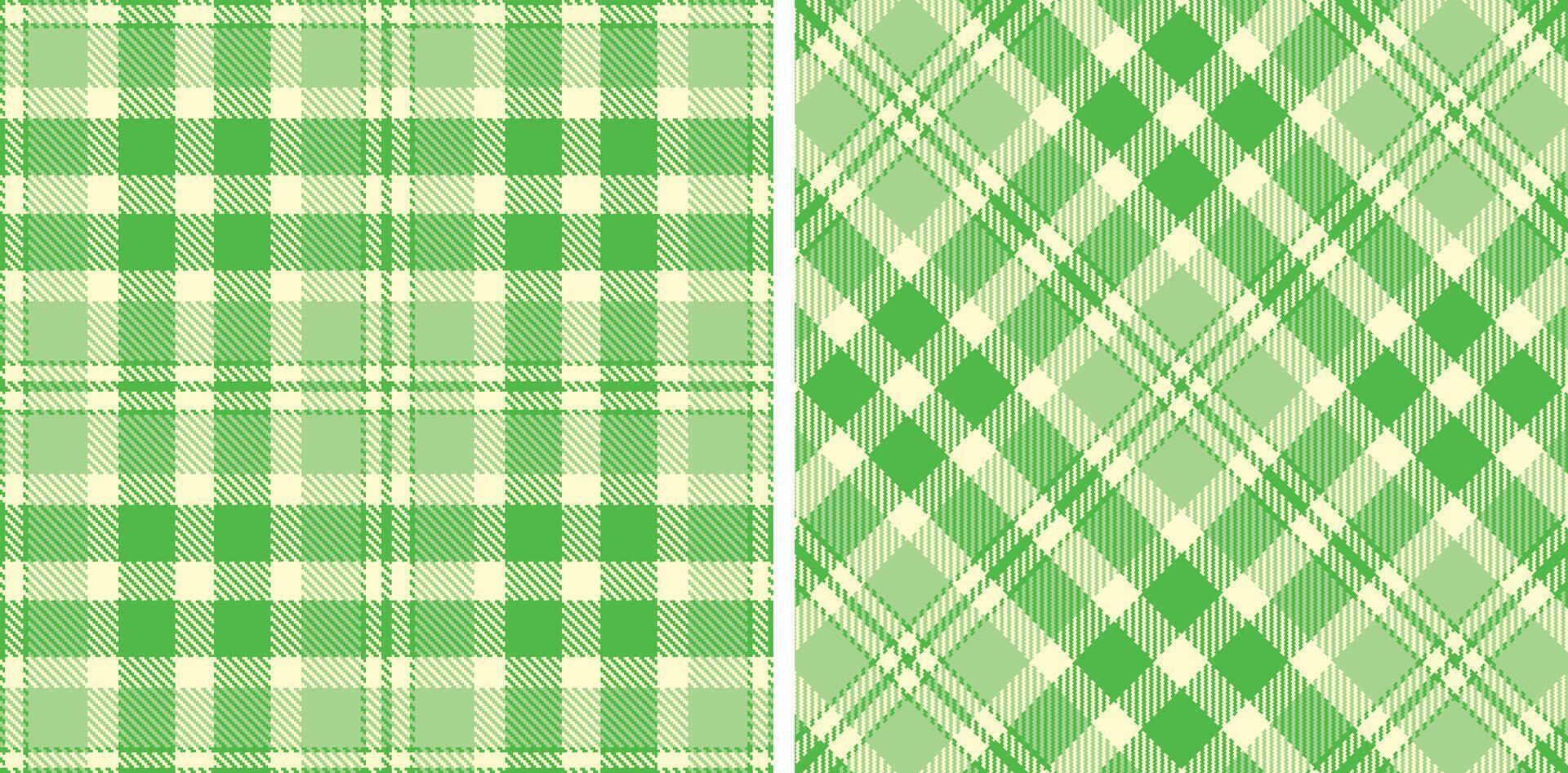 Spring Neon Green and Dusty Pale Seamless Tartan Fabric Design vector