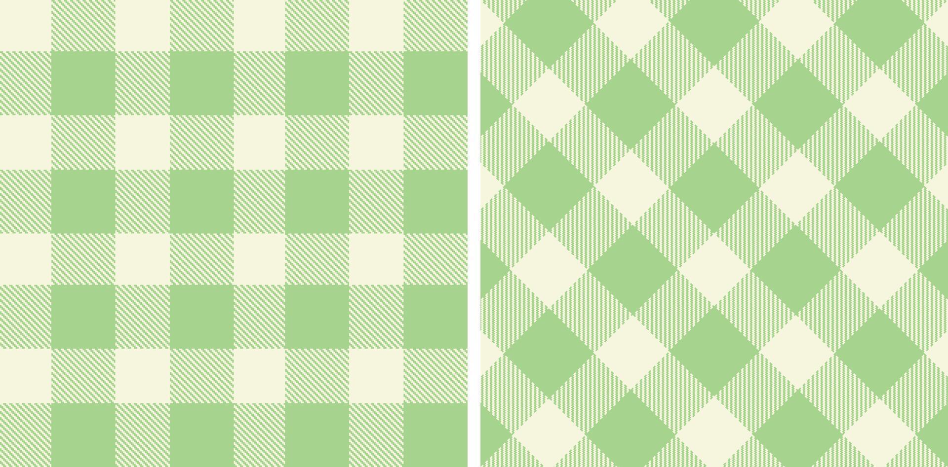 Spring Seamless Tartan featuring Rich Off White and Soft Mint Green Fabric Design vector