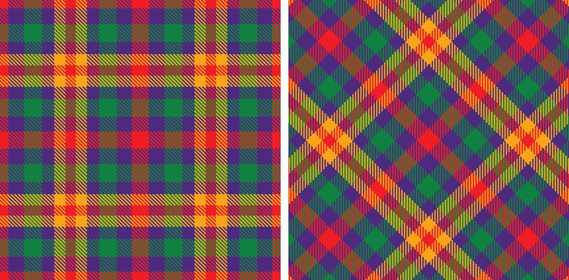 Deep Indigo Seamless Tartan with Smoky Fire Engine Red accents Fabric Design vector
