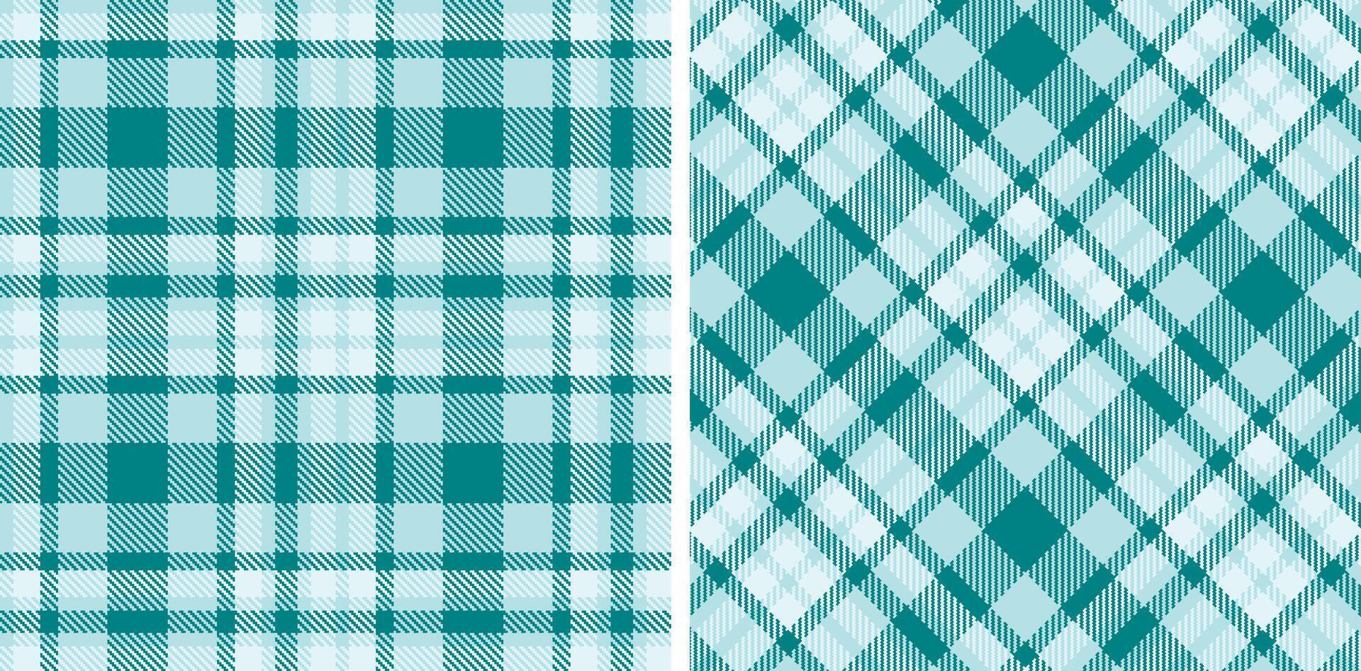 Muted Pale Sky Blue Seamless Tartan with Rich Bluegreen accents Fabric Design vector