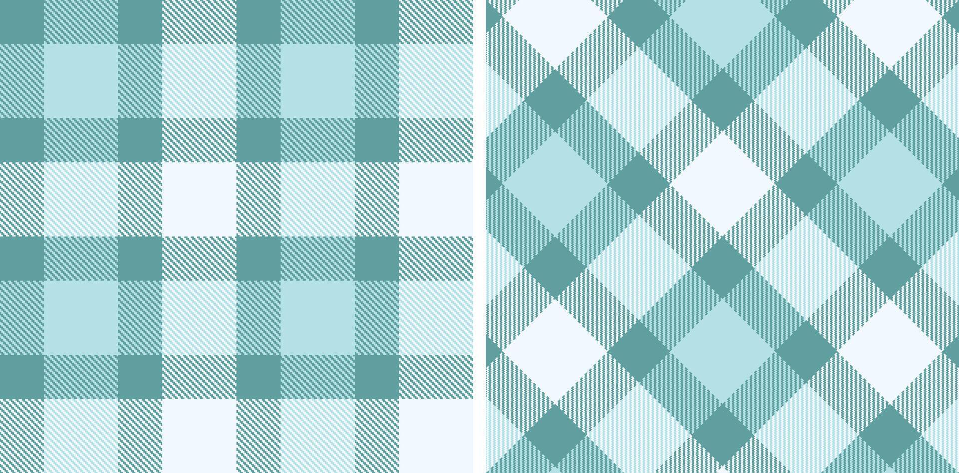 Iridescent Dull Teal and Pastel Pale Sky Blue Seamless Tartan Fabric Design vector