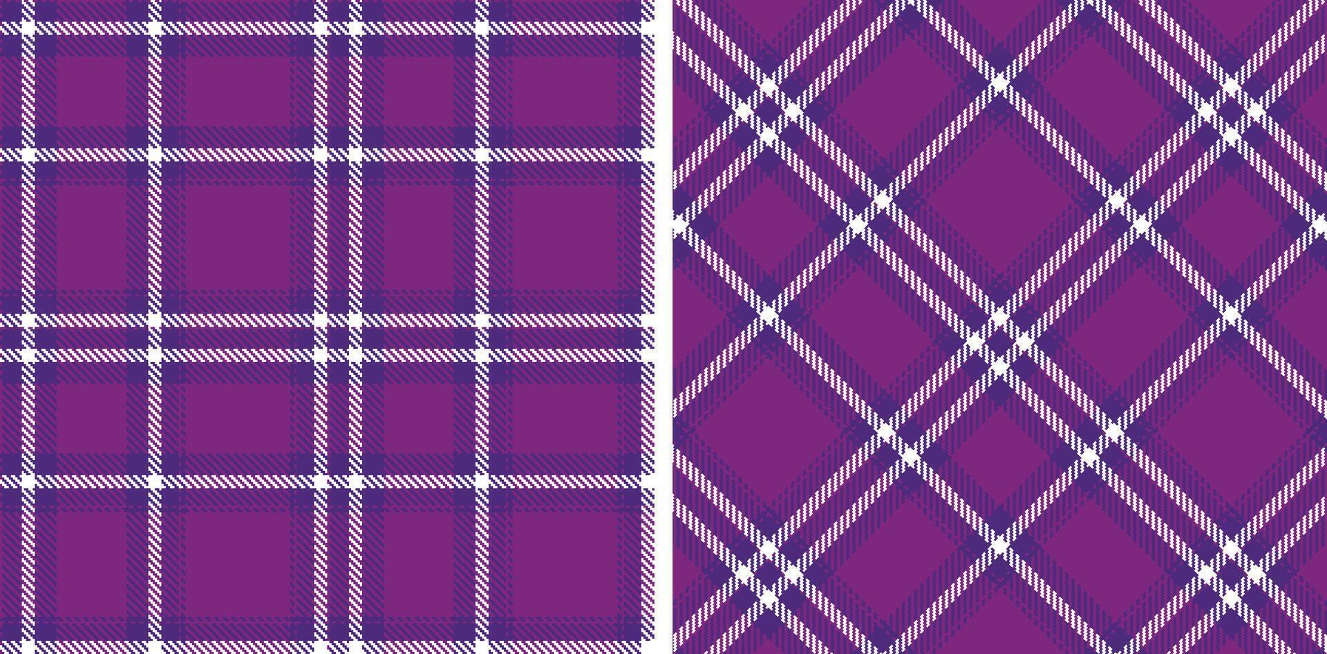 Spring Iridescent Indigo and Pale Warm Purple Seamless Tartan Fabric Design vector