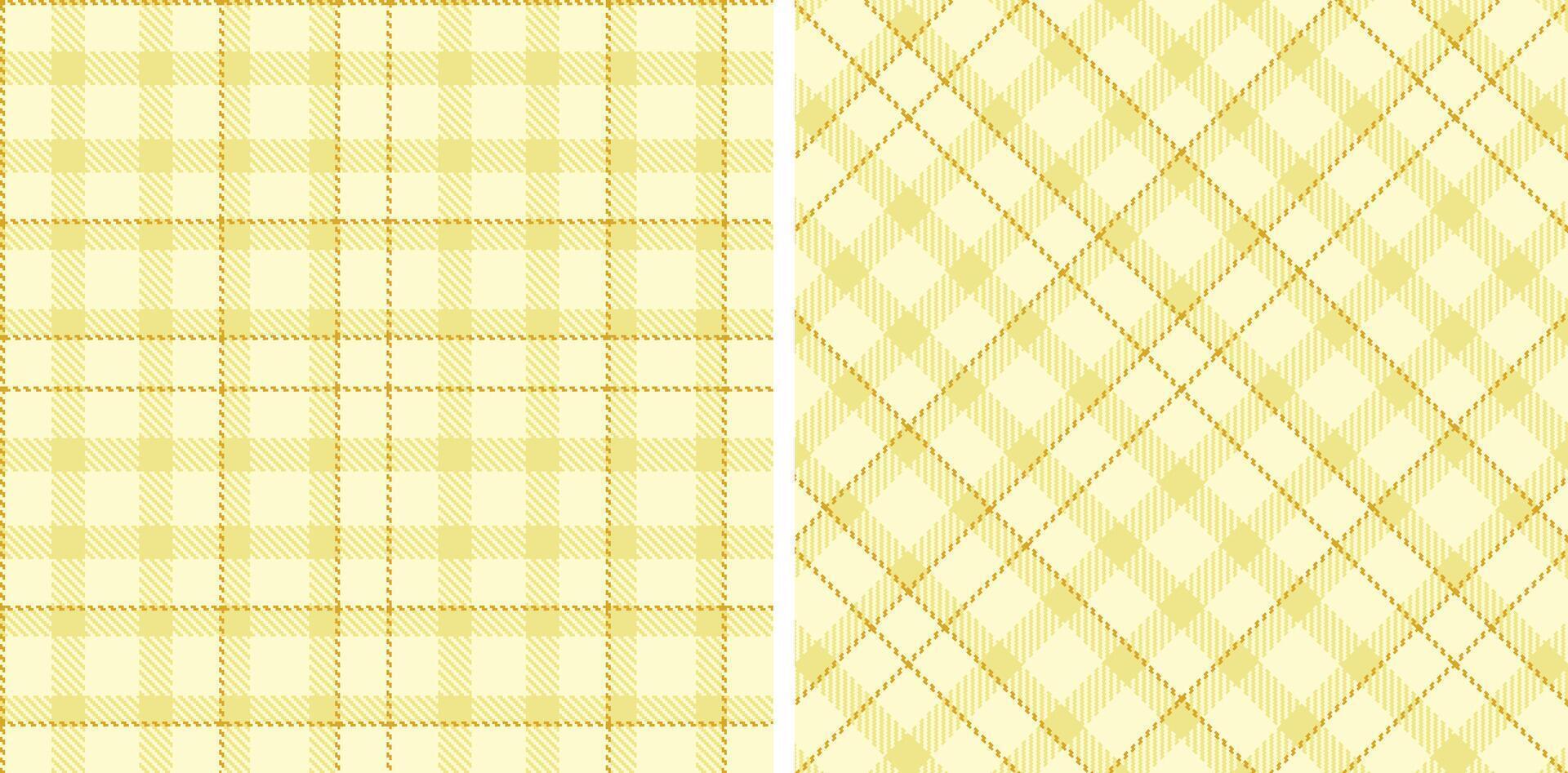 Pastel Pale and Bright Dark Cream Seamless Tartan Fabric Design vector