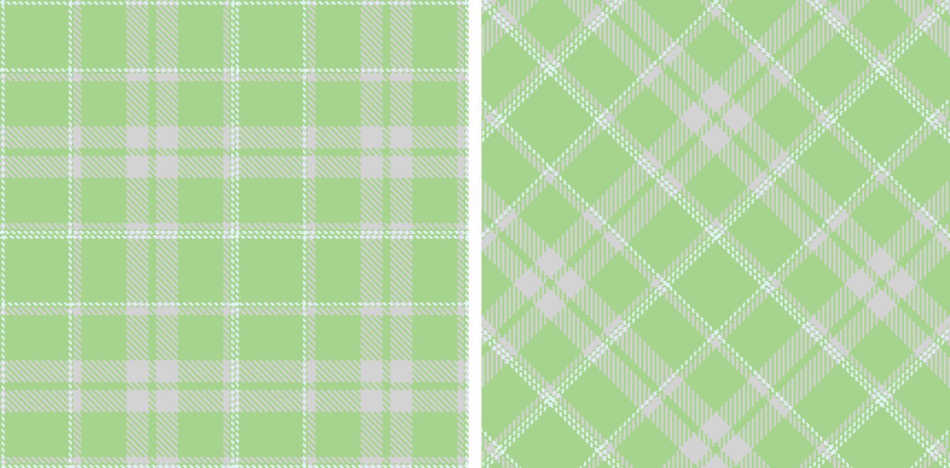 Spring Light Mint Green and Pastel Silver Seamless Tartan Fabric Design vector