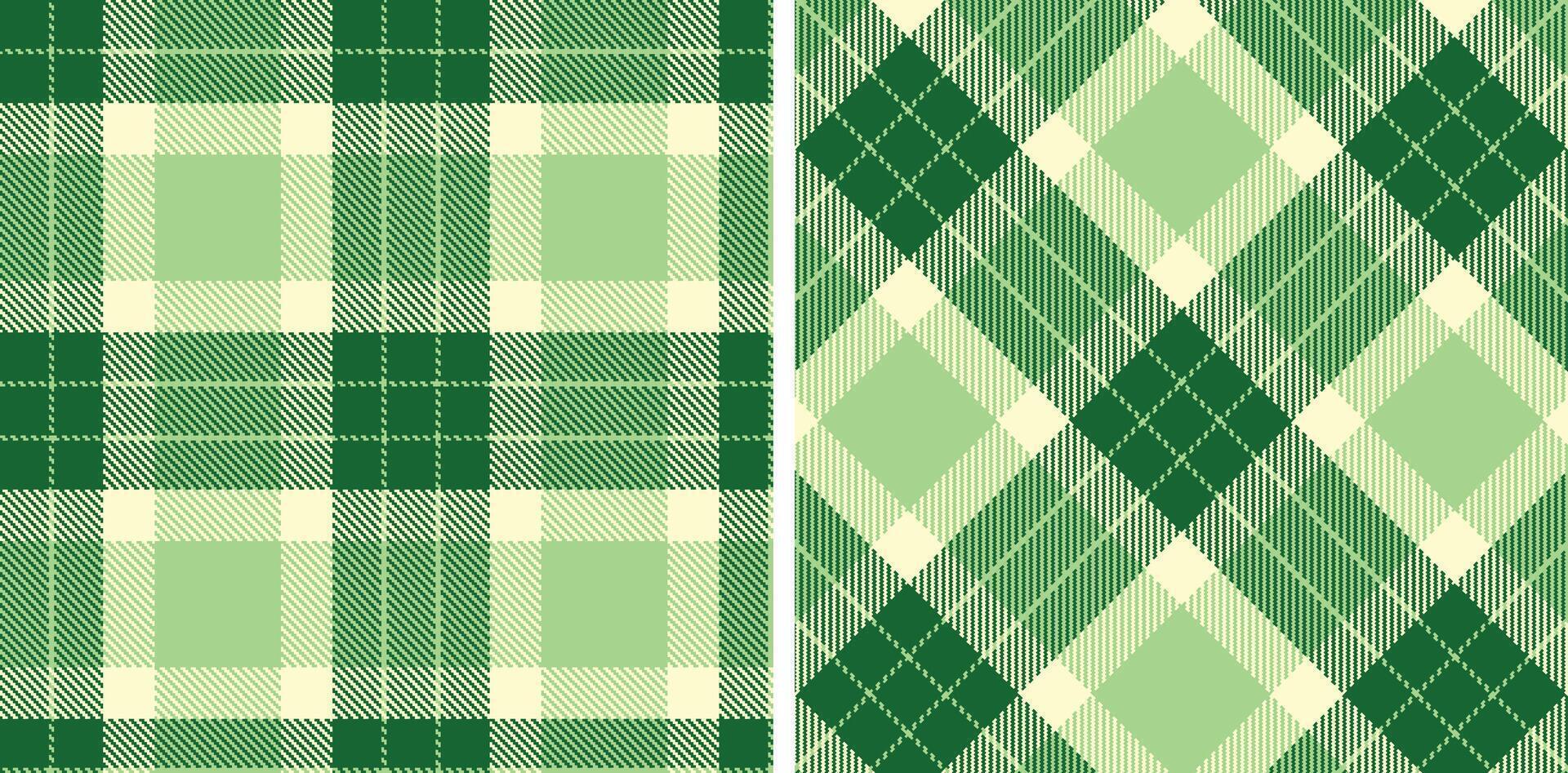 Spring Seamless Tartan featuring Pale Deep Green and Dusty Mint Green Fabric Design vector