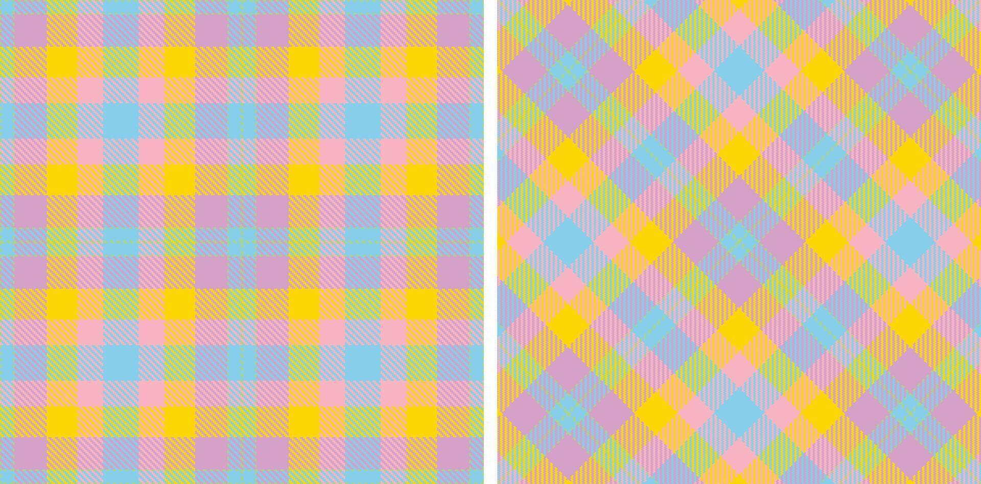 Vivid Mint Green and Soft Light Blue Seamless Tartan Fabric Design vector