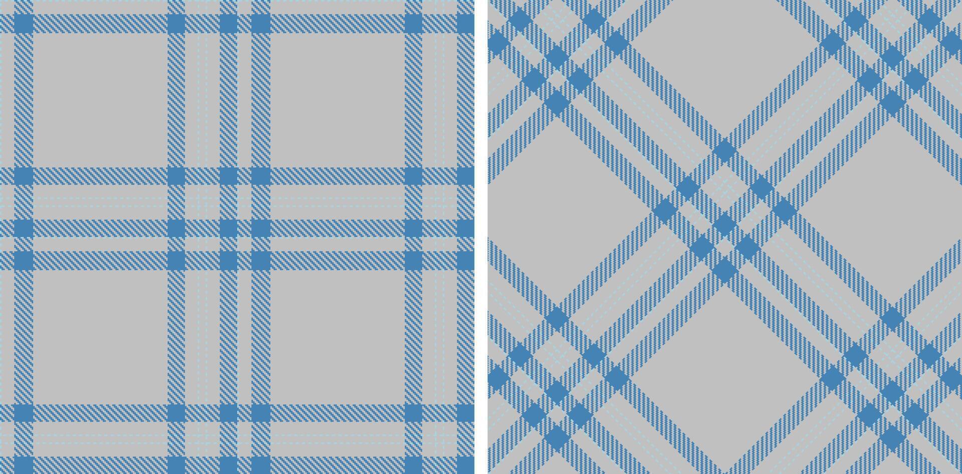 Spring Seamless Tartan featuring Deep Silver and Pale Cloudy Blue Fabric Design vector