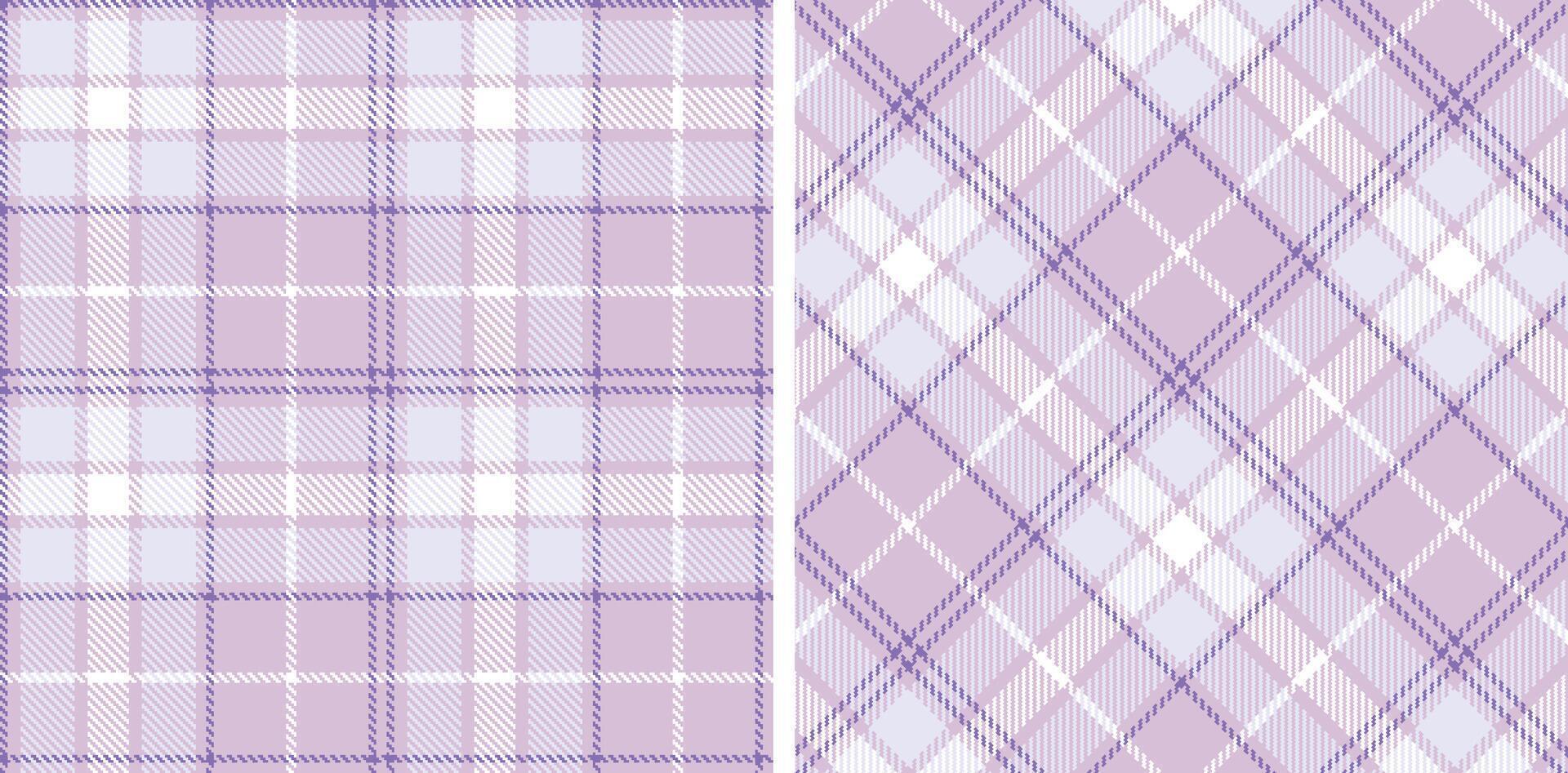 Spring Seamless Tartan featuring Iridescent Light Pink and Rich Amethyst Fabric Design vector