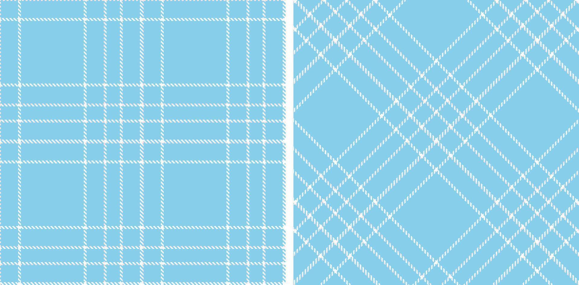 Warm Light Blue Seamless Tartan with Cool White accents Fabric Design vector