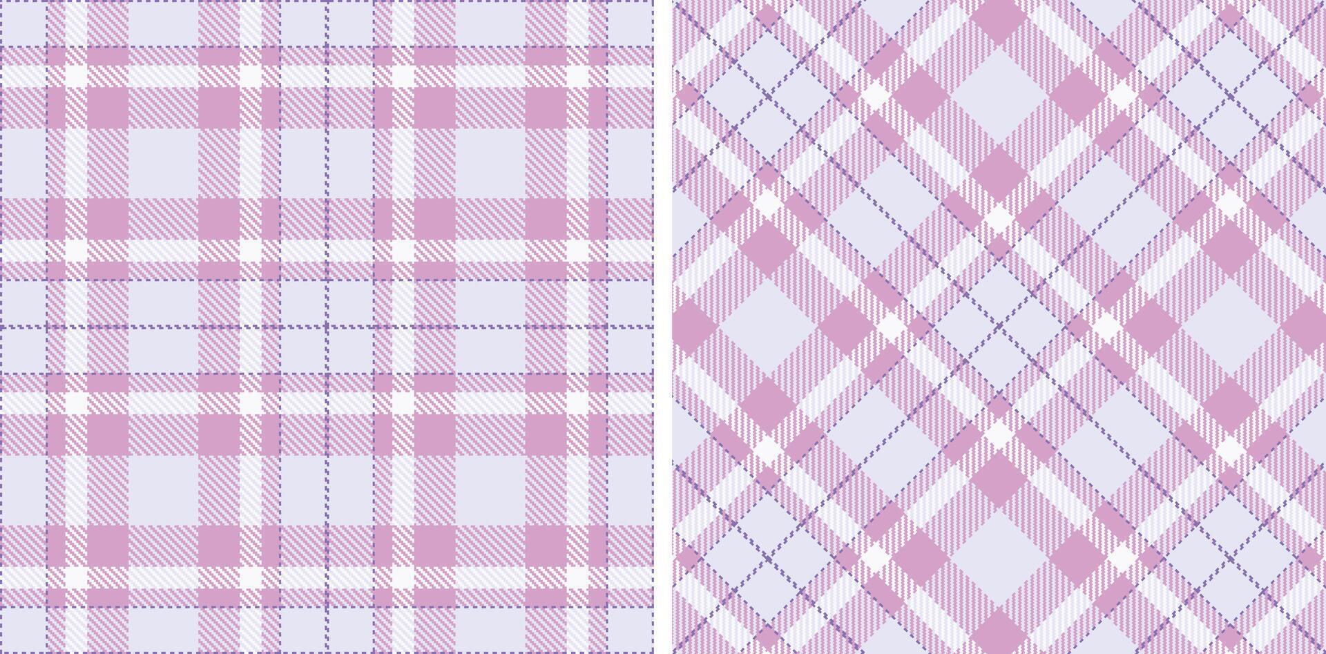 Spring Deep Pale Grey and Dusty Light Lavendar Seamless Tartan Fabric Design vector
