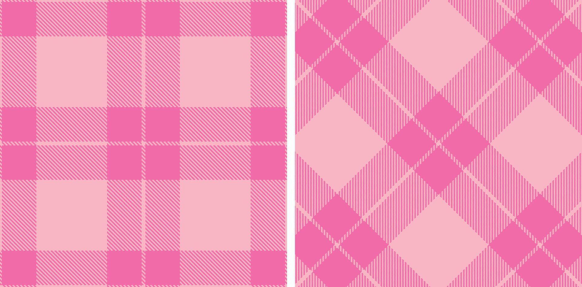 Light Soft Pink Seamless Tartan with Light Bubblegum accents Fabric Design vector