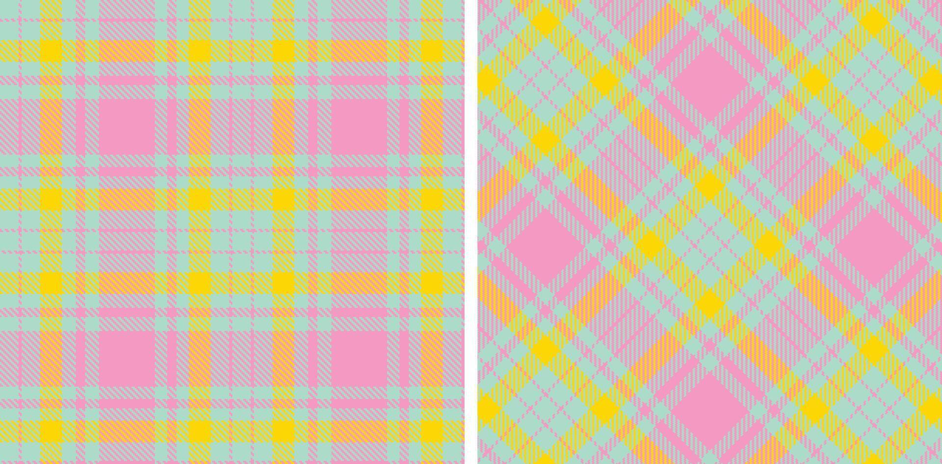 Iridescent Pale Aqua Seamless Tartan with Iridescent Pink accents Fabric Design vector