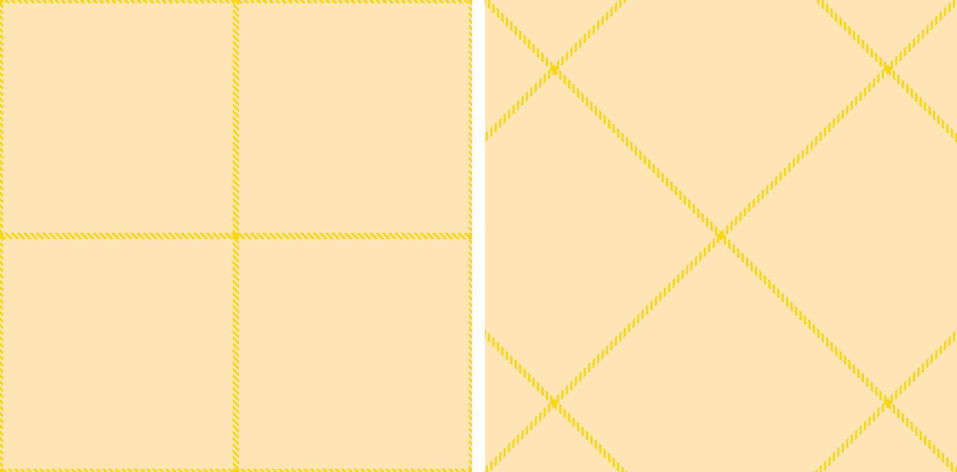 Spring Seamless Tartan featuring Deep Sunflower Yellow and Cool Pale Peach Fabric Design vector