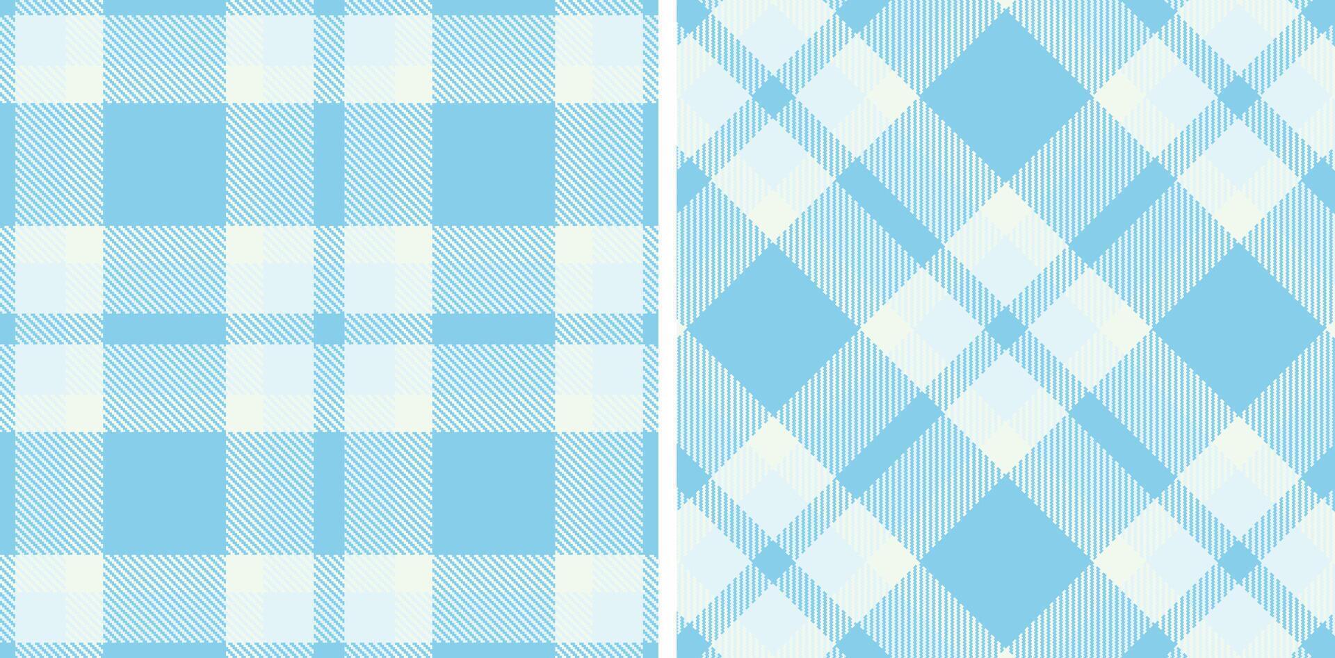 Spring Seamless Tartan featuring Dusty Light Blue and Pastel Ice Blue Fabric Design vector