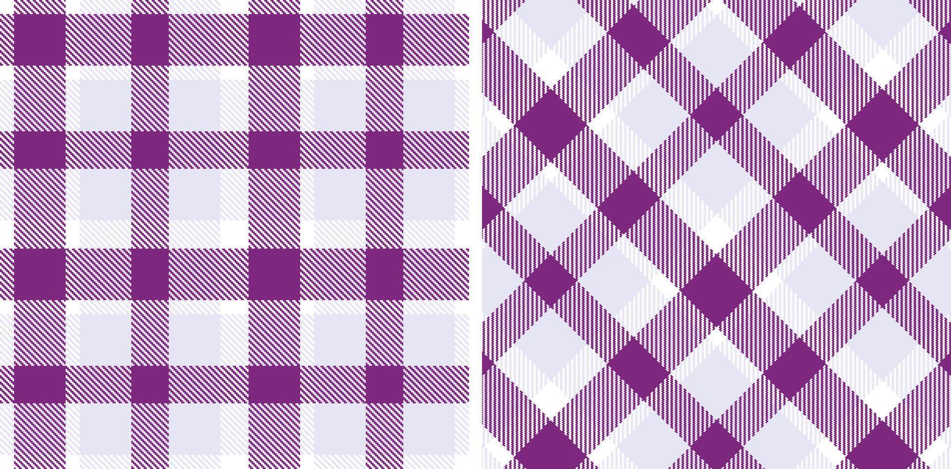 Spring Seamless Tartan featuring Deep White and Dusty Warm Purple Fabric Design vector