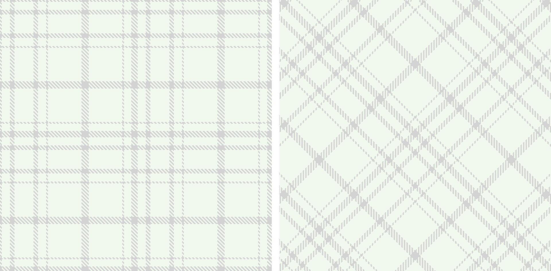 Pastel Silver and Deep Off White Seamless Tartan Fabric Design vector