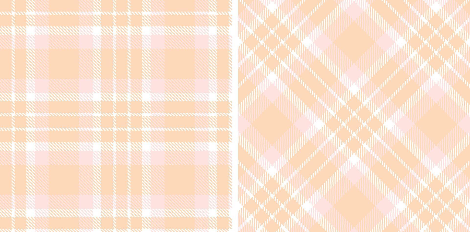 Spring Seamless Tartan featuring Smoky Light Peach and Neon White Fabric Design vector