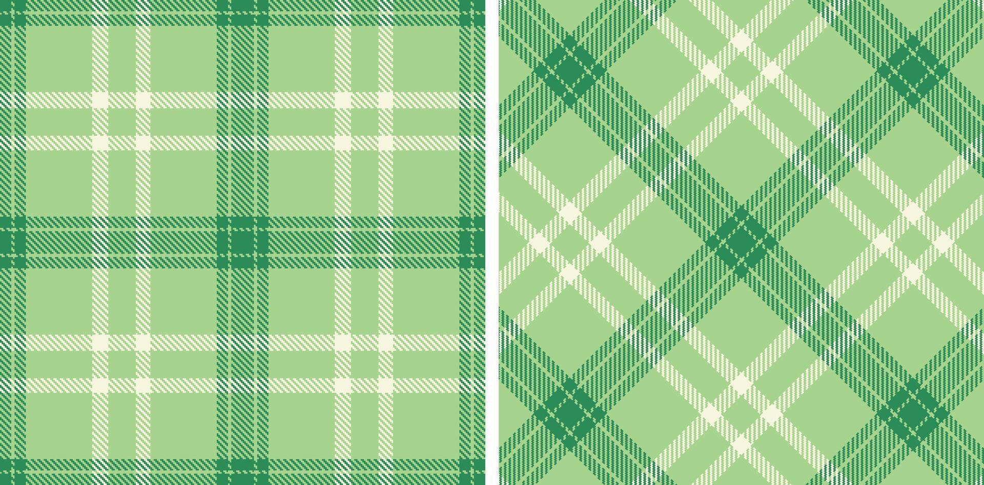 Spring Deep Mint Green and Rich Dark Sea Green Seamless Tartan Fabric Design vector
