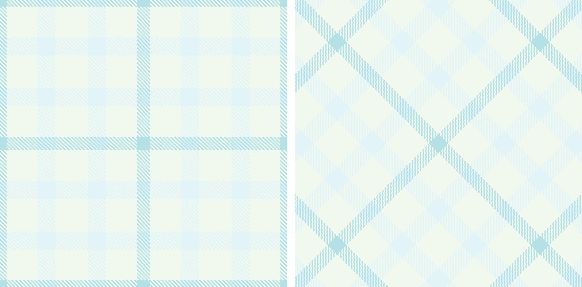 Spring Deep Off White and Soft Ice Blue Seamless Tartan Fabric Design vector