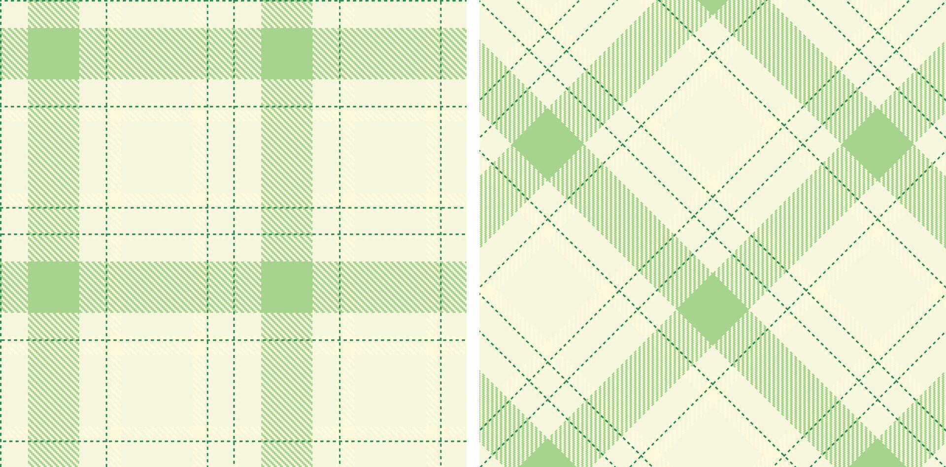 Cool Off White and Cool Dark Sea Green Seamless Tartan Fabric Design vector