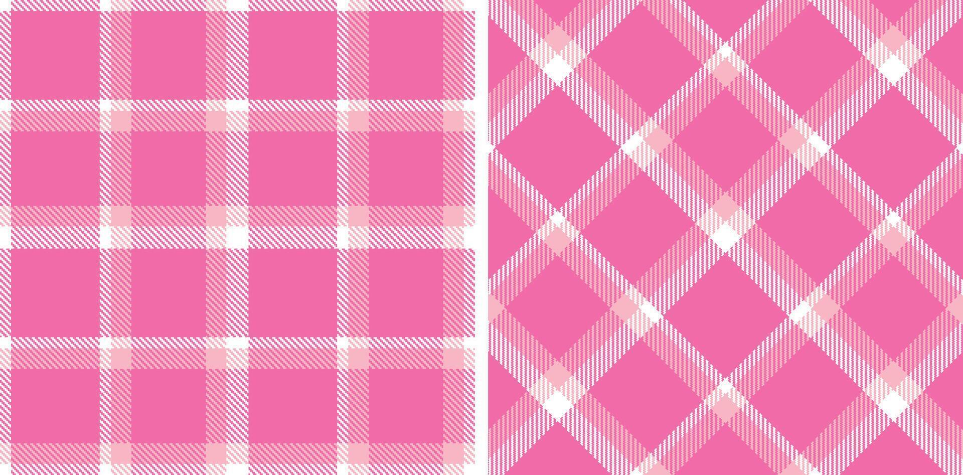Smoky White Seamless Tartan with Cool Bubblegum accents Fabric Design vector