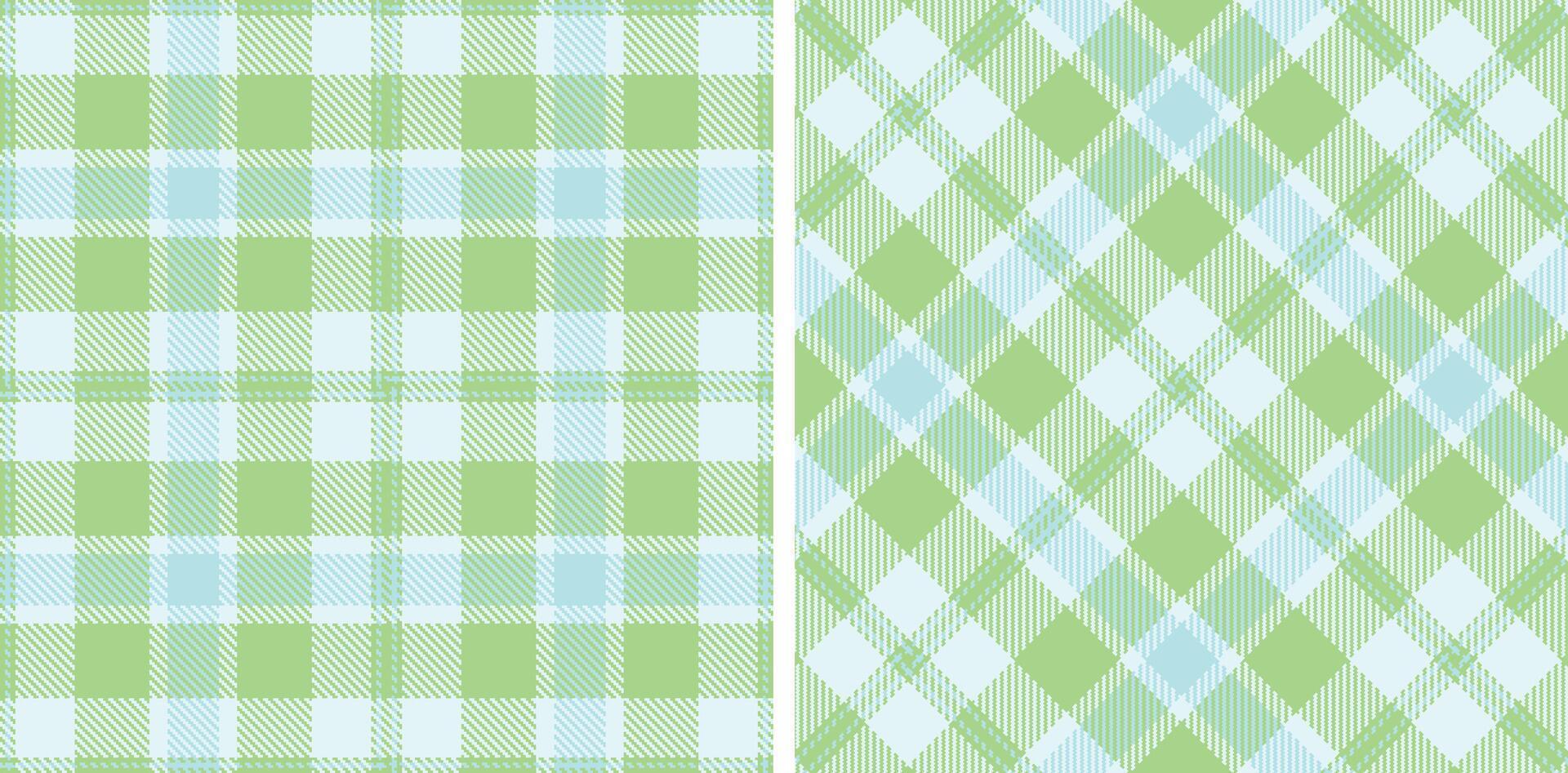 Spring Smoky Mint Green and Iridescent Ice Blue Seamless Tartan Fabric Design vector