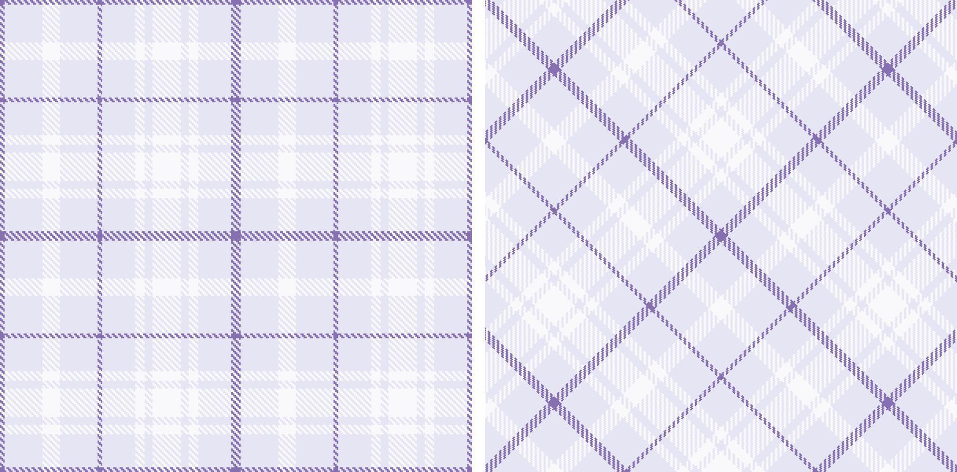 Muted Pale Grey Seamless Tartan with Light Amethyst accents Fabric Design vector