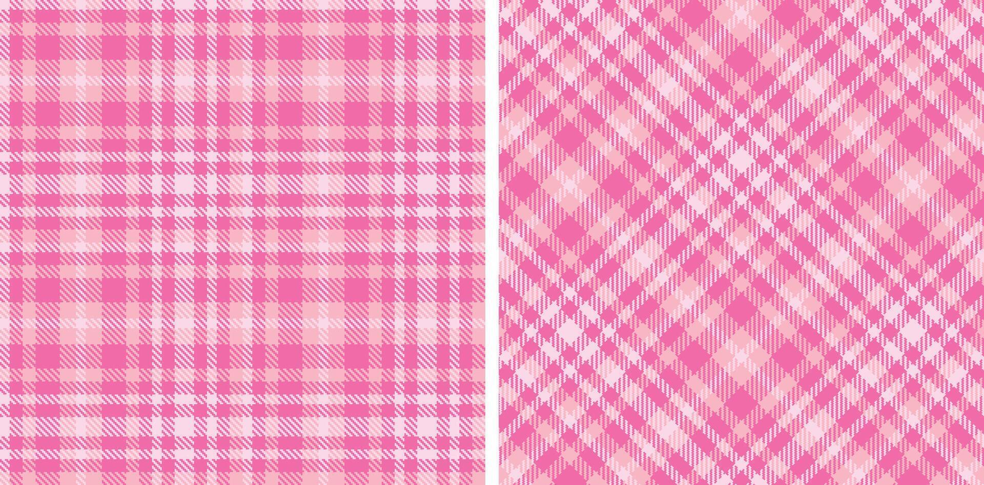 Spring Seamless Tartan featuring Deep Bubblegum and Pastel Light Pink Fabric Design vector