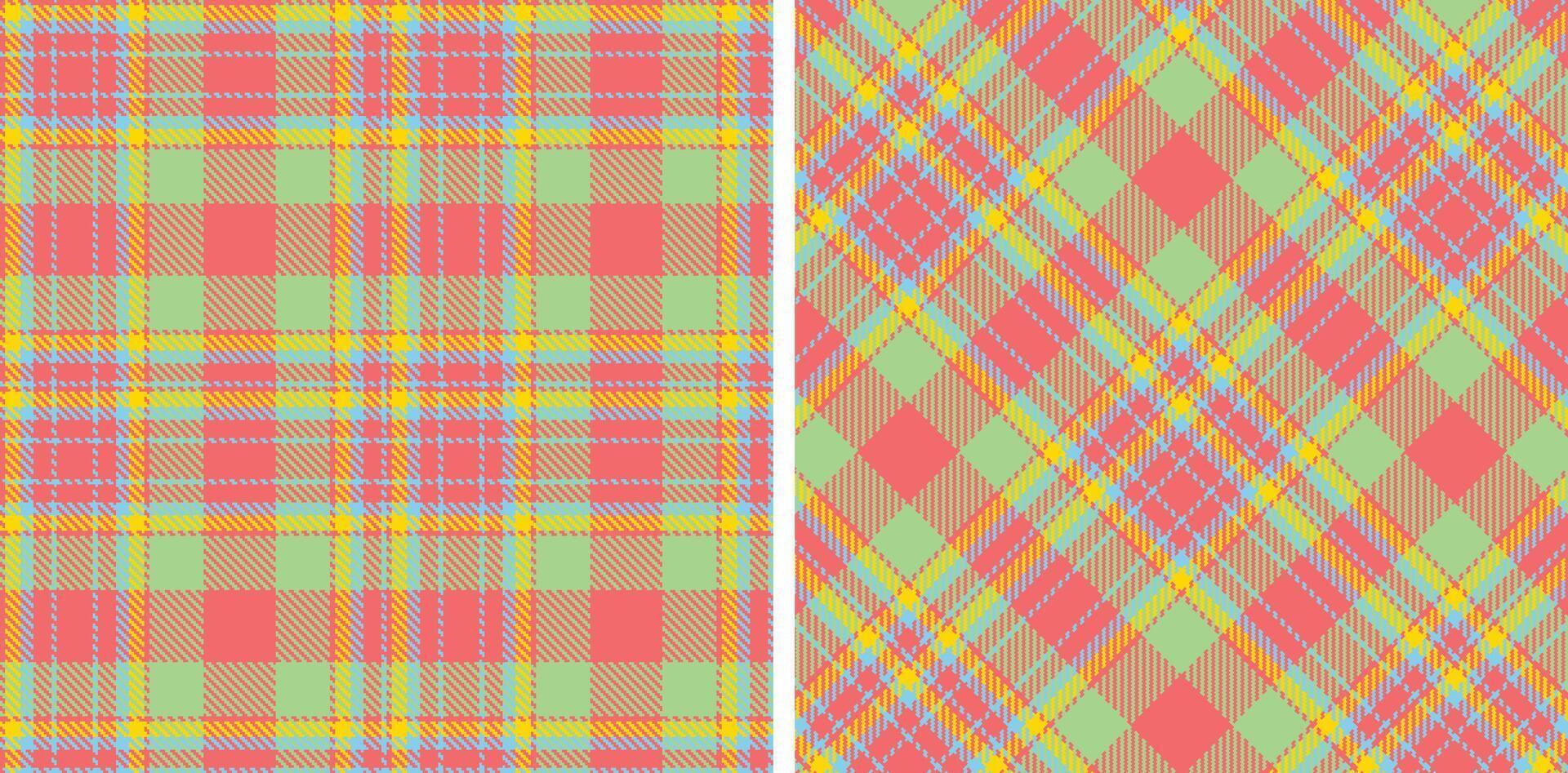 Spring Smoky Coral Pink and Metallic Light Blue Seamless Tartan Fabric Design vector