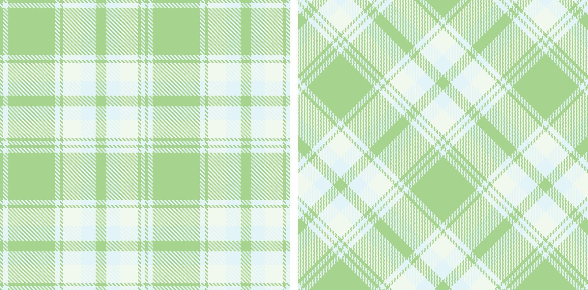 Spring Seamless Tartan featuring Bright Mint Green and Smoky Ice Blue Fabric Design vector