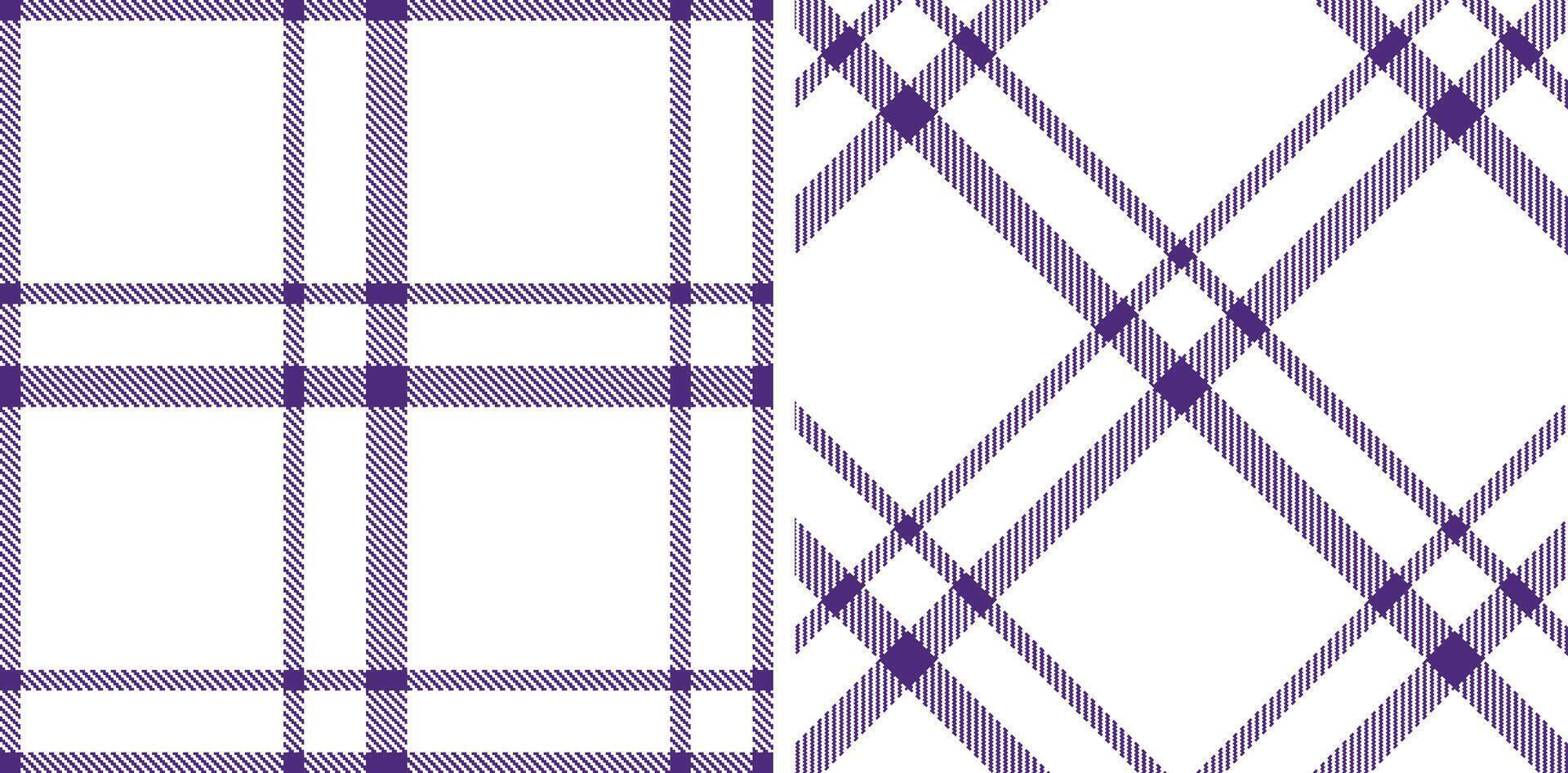 Deep Indigo Seamless Tartan with Bright White accents Fabric Design vector
