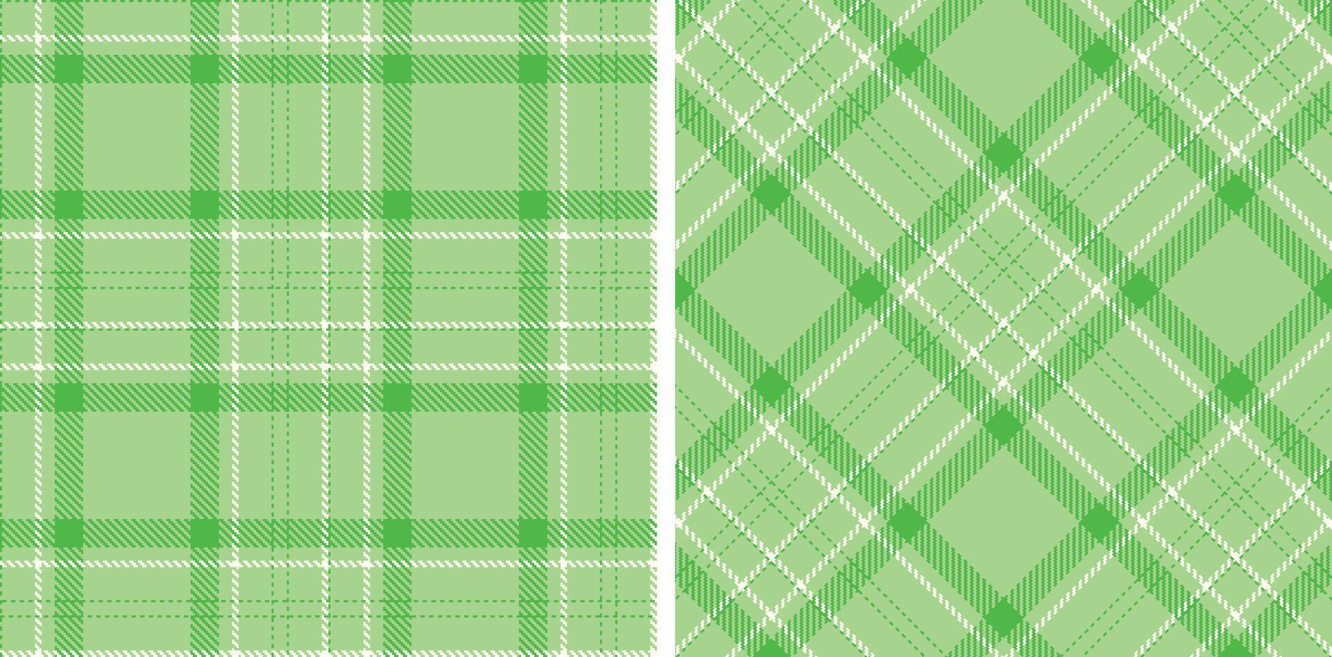 Spring Seamless Tartan featuring Vivid Mint Green and Soft Green Fabric Design vector
