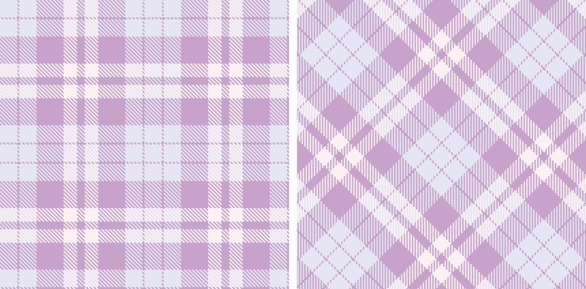 Cool Dusty Lavender and Dark Pale Grey Seamless Tartan Fabric Design vector